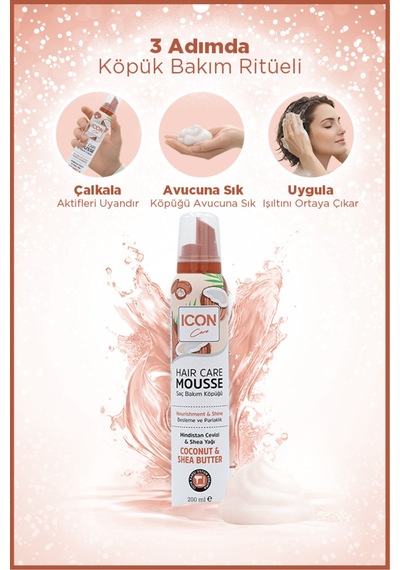 Icon Saç Bakım Köpüğü Coconut & Shea Butter 3'lü Set