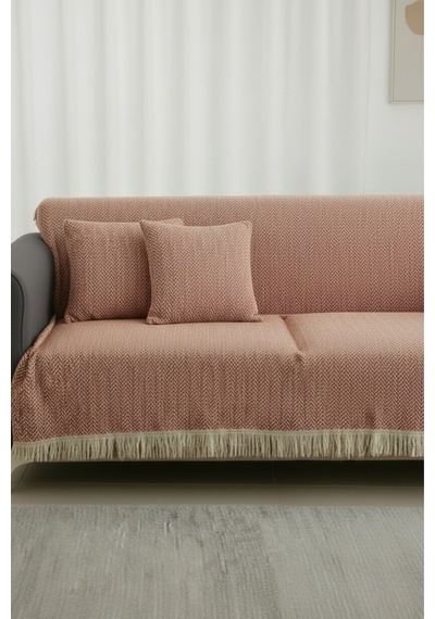 Pamuklu Koltuk Örtüsü 170x210 Cm Tekli İkili Üçlü Çekyat Ve Berjer İçin Çok Amaçlı Kiremit