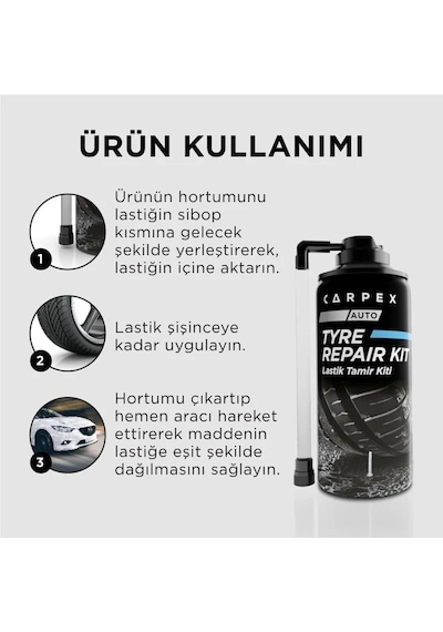 Carpex Oto Lastik Tamir Kiti 300 Ml 3'lü