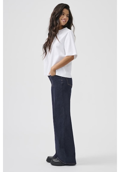 Only Onlmadison Yüksek Bel Geniş Paça Jeans Kadın Kot Pantolon 15352206 Koyu Lacıvert Koyu Lacivert