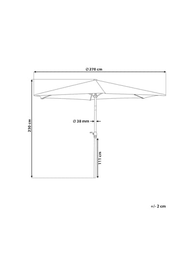 Varese 270 Cm Metal Ayaklı Bahçe Şemsiyesi, 360 Döner, Ayarlanabilir Mavi