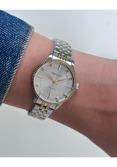 Ferrucci Fc60783 Retro Model Çelik Jübile Kordon Sade Şık Kadın Kol Saati Altın - Gümüş