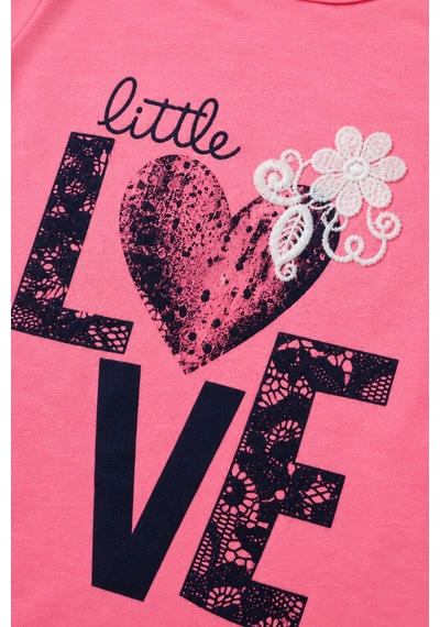 Babyhola Little Love %100 Pamuk Penye Kız Çocuk Yazlık Elbise 229199 Pembe
