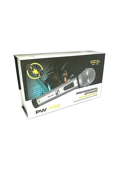 Pawer Pw-102 Profesyonel Kablolu El Mikrofonu Metal Kasa