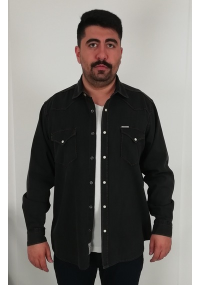 Tousus Regular Fit Western Kot Erkek Gömlek Kls-1017-tss Siyah