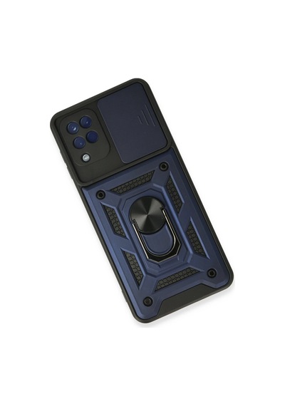 Newface - 785 - Samsung Galaxy Uyumlu A22 Kılıf Pars Lens Yüzüklü Silikon - Ece-umay - - Lacivert