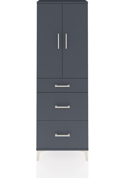 Arges Dolap 3 Raflı 3 Çekmeceli 2 Kapaklı 60x30x182 Antrasit-... Antrasit