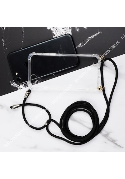 Teknomoda Apple Uyumlu iPhone X / Xs Seffaf Boyun Askili Ipli Kordonlu Kilif 404470238
