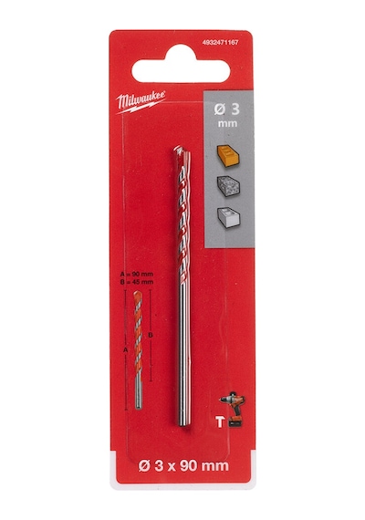 Milwaukee 3. 0X45 mm Hex Girişli Multi Beton Matkap Ucu - T4932471091 -