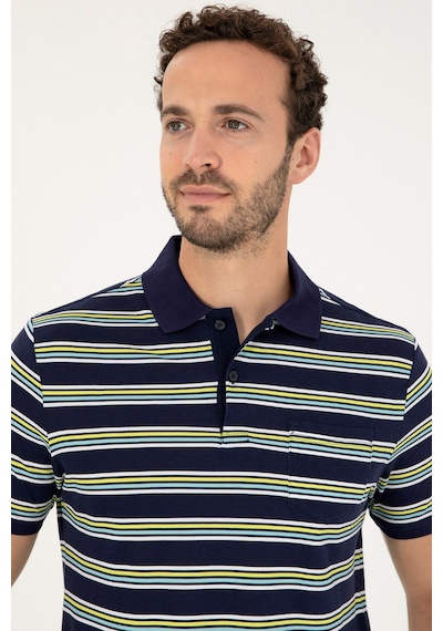 U.S. Polo Assn. Erkek Regular Fit Polo Yaka Lacivert Tişört 50288320-VR033