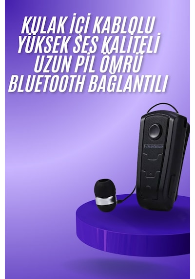 Makaralı - 794 - Bluetooth Kulakiçi Yaka Kulaklığı - Edntrend - Kablosuz Kulaklık