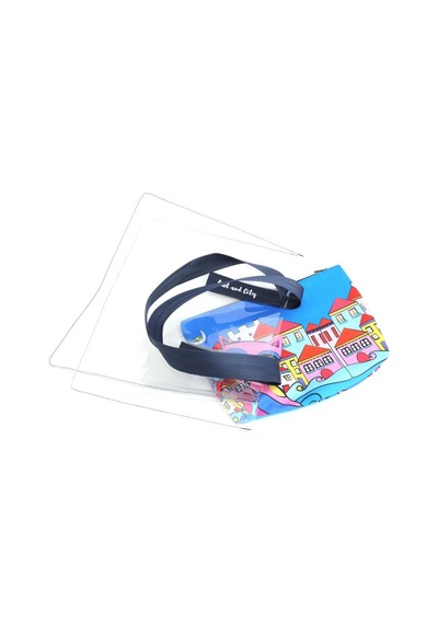 Biggdesign Owl And City Şeffaf Alışveriş Ve Plaj Çantası