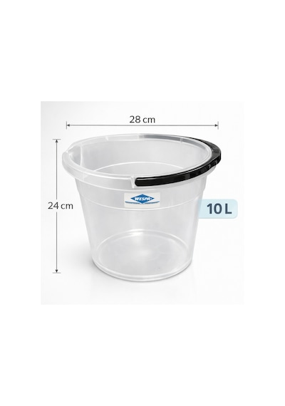 Wespa 10 Litre Şeffaf Temizlik Kovası Saplı, Dayanıklı Plastik Kova