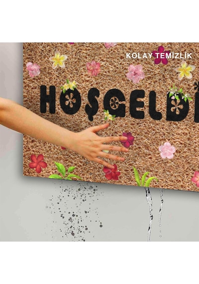 Dekoratif Kapı Önü Paspası - Kaymaz Taban 101 Çok Renkli