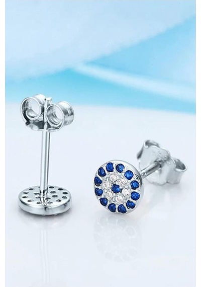 Brezza Lusso Jewelry 925 Ayar Nazar Boncuk Sosyete Gözlü Bayan Gümüş Küpe