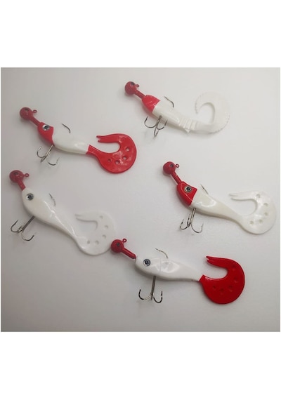 ALDOS Turna Silikon Set 10 cm, Orak Kuyruk Silikon Yem 5'li Pk