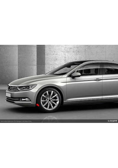 S-Dizayn  Volkswagen Passat B8 Krom Ön Tampon Alt Çıtası 3 Parça 2015-2019