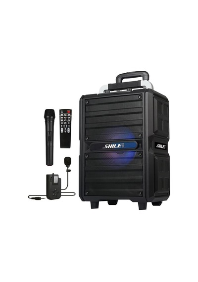 Shile Sl-2017 50 Watt Taşınabilir Seyyar Aktif Amfi Hoparlör Kablosuz El + Yaka Mikrofonlu Usb+sd+bt Kumandalı
