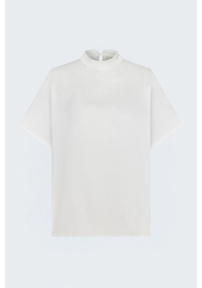 Sateen Yarasa Kol Bluz - Ekru-137867