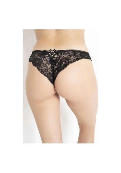 Angbutik G-box 927 Kadın Dantelli Brazilian Bikini Siyah