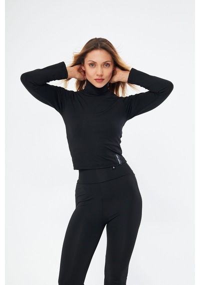 Lesa Wear Soft Touch Balıkçı Yaka Bluz Siyah Siyah