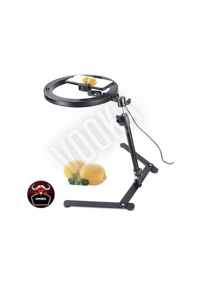 Vilya Profesyonel 10inç Çalışma Masası Işığı Masa Ürün Çekim Led Işıklı Telefon Tripod Standı