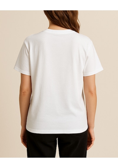 Hugo Boss Kittens Baskılı T-shirt Beyaz