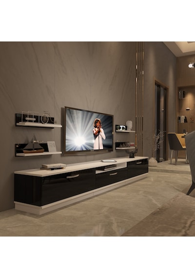 Decoraktiv Trendstyle 270r Mdf Tv Ünitesi Tv Sehpası Beyaz - Siyah