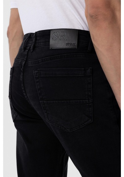 Süvari Siyah Regular Denim Pantolon-35075 Siyah