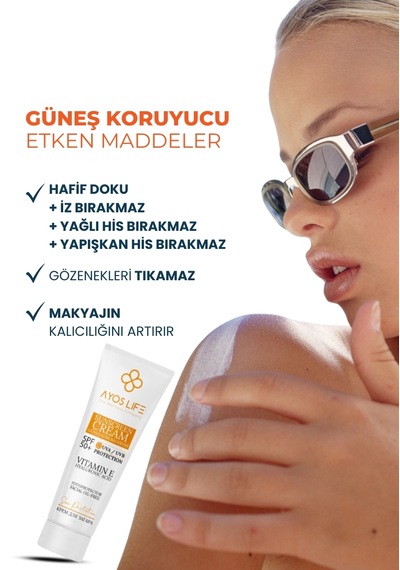 Ayos Life Leke Karşıtı Yüksek Korumalı Yüz ve Vücut Güneş Kremi SPF50+ 100 ML