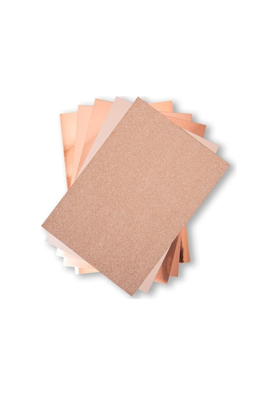 Sizzix Rose Gold Surfacez Zengin Kart Stoğu, 20x29 Cm, 50'li Paket