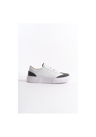 Mubiano Hakiki Deri Erkek Spor Ayakkabı & Sneaker Gri/beyaz -mbkry506-grb Gri/beyaz