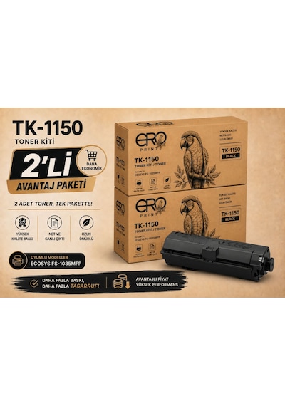 Kyocera Ecosys M2135dn Uyumlu, Toner - 2'li  Paket