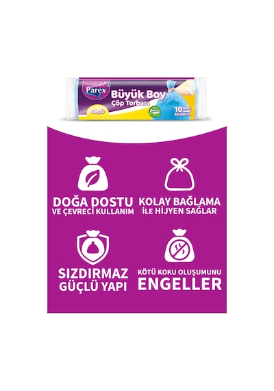 Güçlü Çöp Torbası Büyük Boy 10'lu 65 X 80 Cm 6 Paket
