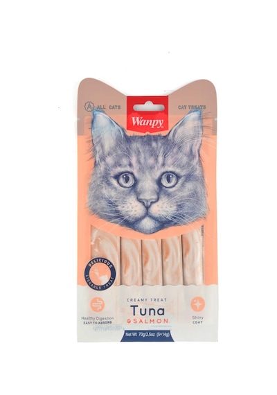 Wanpy Ton Balıklı ve Somonlu Likit Kedi Ödülü 5 x 14 G