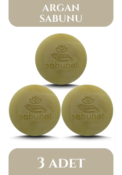 Sabunal Argan Yağı Sabunu 3 Adet - Parlak ve Hacimli Saçlar İçin Doğal Sabun