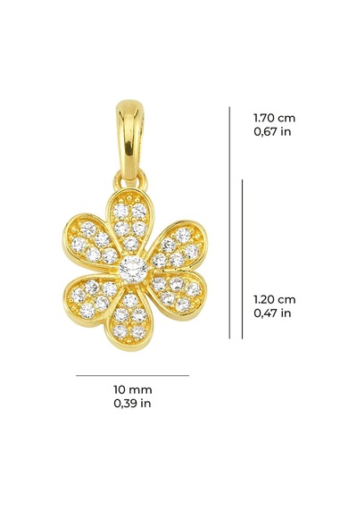 Goldkupe 14 Ayar Taşlı Papatya Altın Kolye Ucu 1,02 Gr-3240