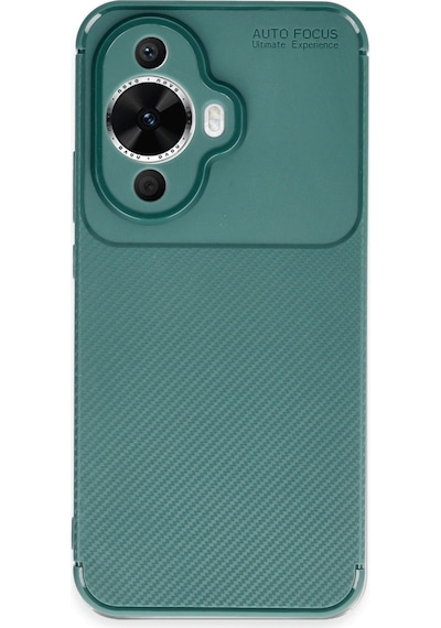 Coverzone Huawei Nova 12 S İle Uyumlu Silikon Kılıf Kamera Korumalı Karbon Tpu Brimstone Ultra Slim Fit Delux Haki