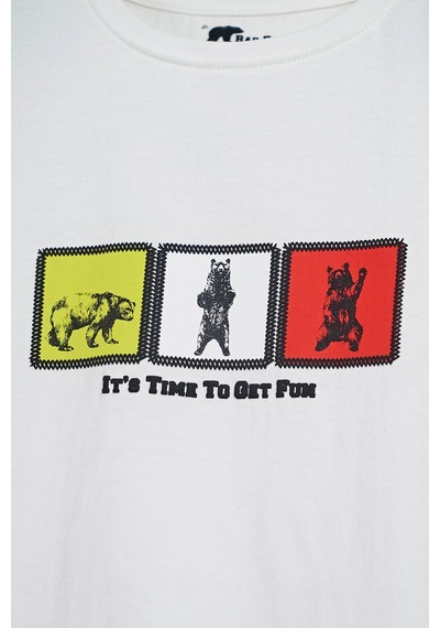 Bad Bear Entree Beyaz Baskılı Çocuk Tişört Beyaz