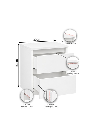 Aeka Ae-2021 Duru Antrasit 2 Çekmeceli Komodin Yatak Odası Başucu Sehpası Çekmeceli Dolap 40 51x42,3 Cm Aeka Ae-2021 Duru Antrasit 2 Çekmeceli Komodin Yatak Odası Başucu Sehpası Çekmeceli Dolap 40 51x42,3 Cm