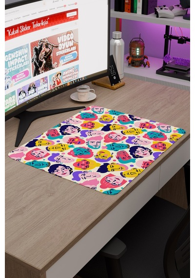 İllüstrasyon Kaymaz Dikişli Kauçuk Oyuncu Mousepad V5 - 48x40 Xl Gaming Mouse Pad Fare Altlığı