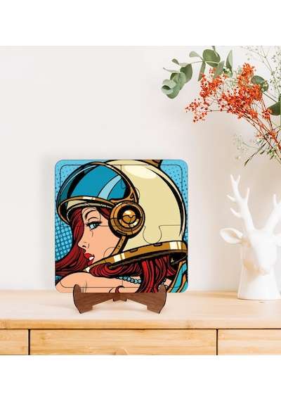 Bk Gift Pop Art Tasarımlı Ahşap Standlı Puzzle Çerçeve-27