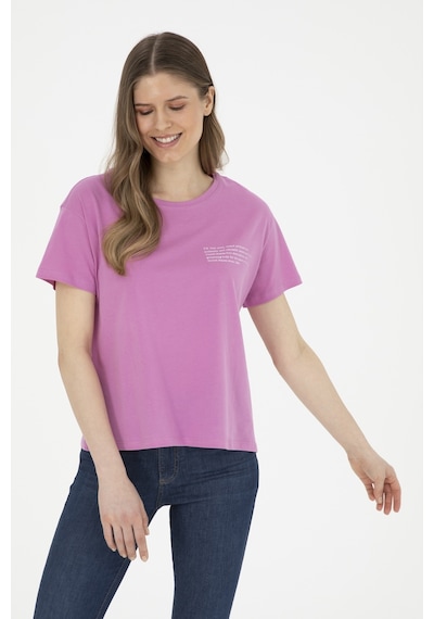 U.S. Polo Assn. Kadın Menekşe Bisiklet Yaka Tişört 50282900-VR037