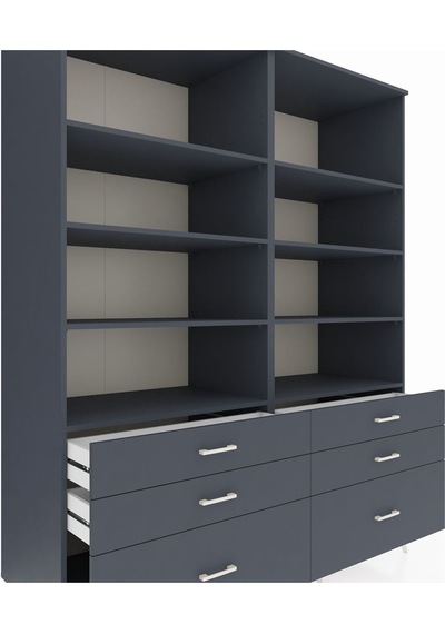 Kronos Gardrop 8 Raflı 6 Çekmeceli 176x59x221 Antrasit-antrasit Antrasit Kronos Gardrop 8 Raflı 6 Çekmeceli 176x59x221 Antrasit-antrasit Antrasit