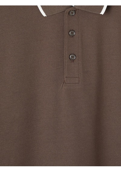 Lcwaıkıkı Classic Kahverengi Standart Fit Polo Yaka Erkek Tişört