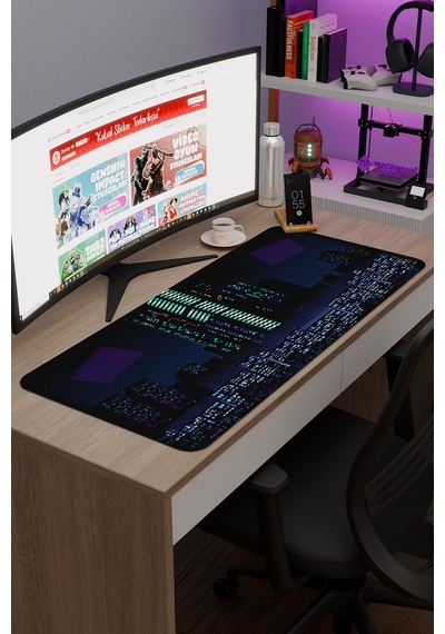 Va-11 Hall-a Kaymaz Dikişli Kauçuk Oyuncu Mousepad V5 - 90x40 Xxl Gaming Mouse Pad Fare Altlığı
