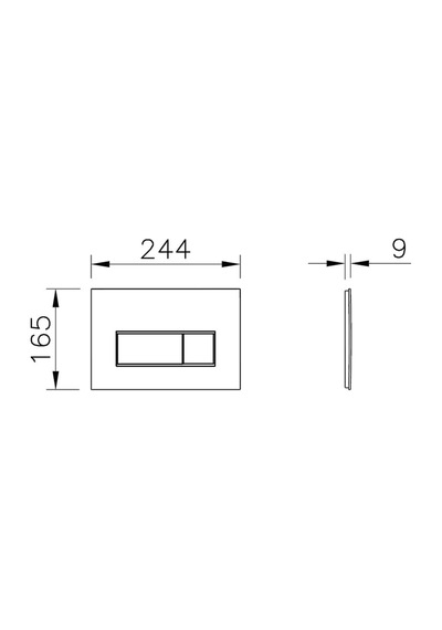 VitrA Root Square Kumanda Paneli,parlak Krom 740-2380 Krom