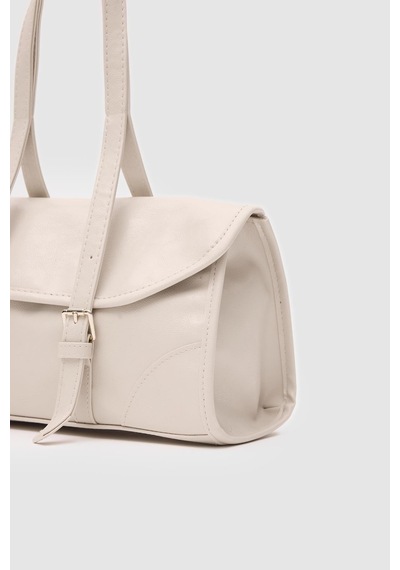 Shule Bags Calvino Vintage Baget Çanta Krem Krem