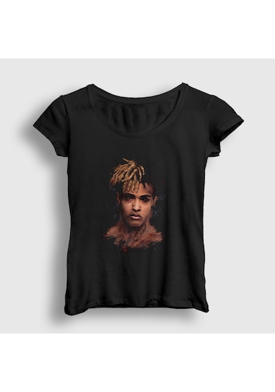 Presmono Kadın Face Xxxtentacion T-shirt Siyah