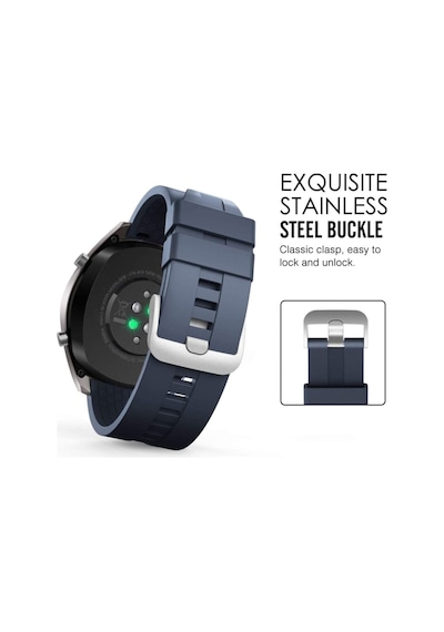 Huawei Honor Magic Watch 2 42mm Kordon Kayış 20mm Klasik Silikon Kordon Metal Tokalı K23